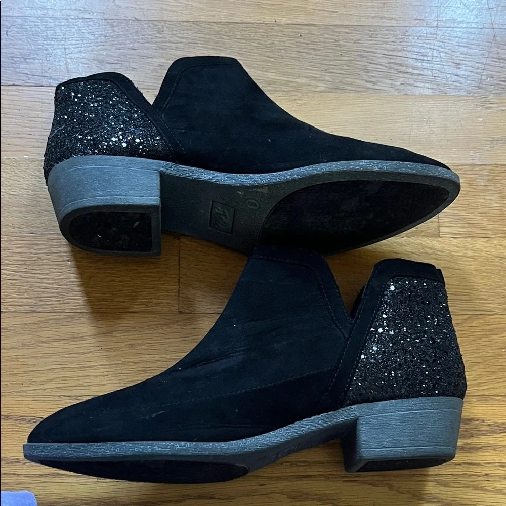 Justice Black Sparkle Ankle Booties